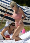 Caroline Vreeland Wears A Pink Bikini While At The Beach In Miami Florida