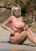 Caroline Vreeland Wears A Pink Bikini While At The Beach In Miami Florida