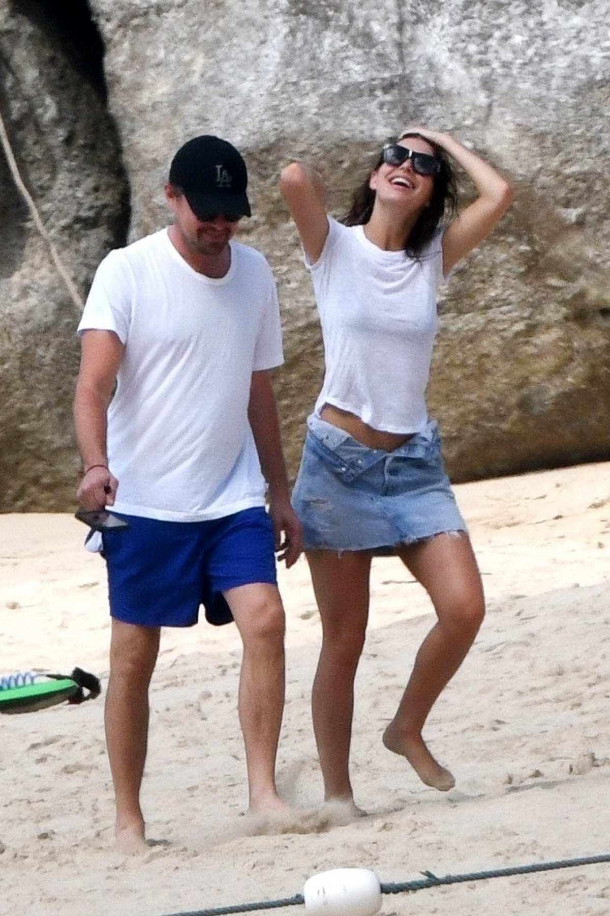 Camila Morrone And Leonardo Dicaprio Enjoys A Beach Day During Their Romantic Holiday In The 