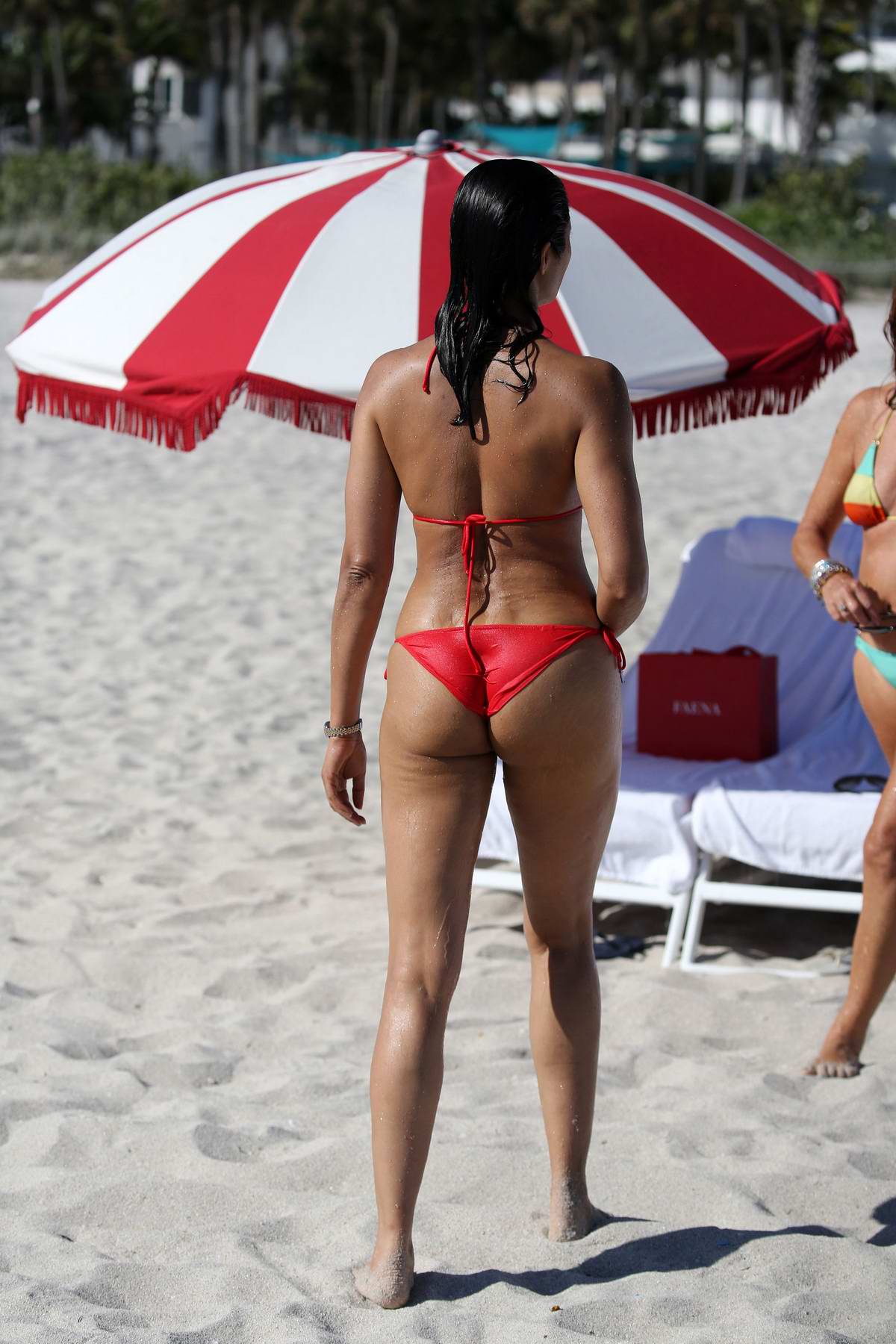 Padma Lakshmi Sizzles In A Red Bikini As She Hits The Beach In Miami Florida 07011934
