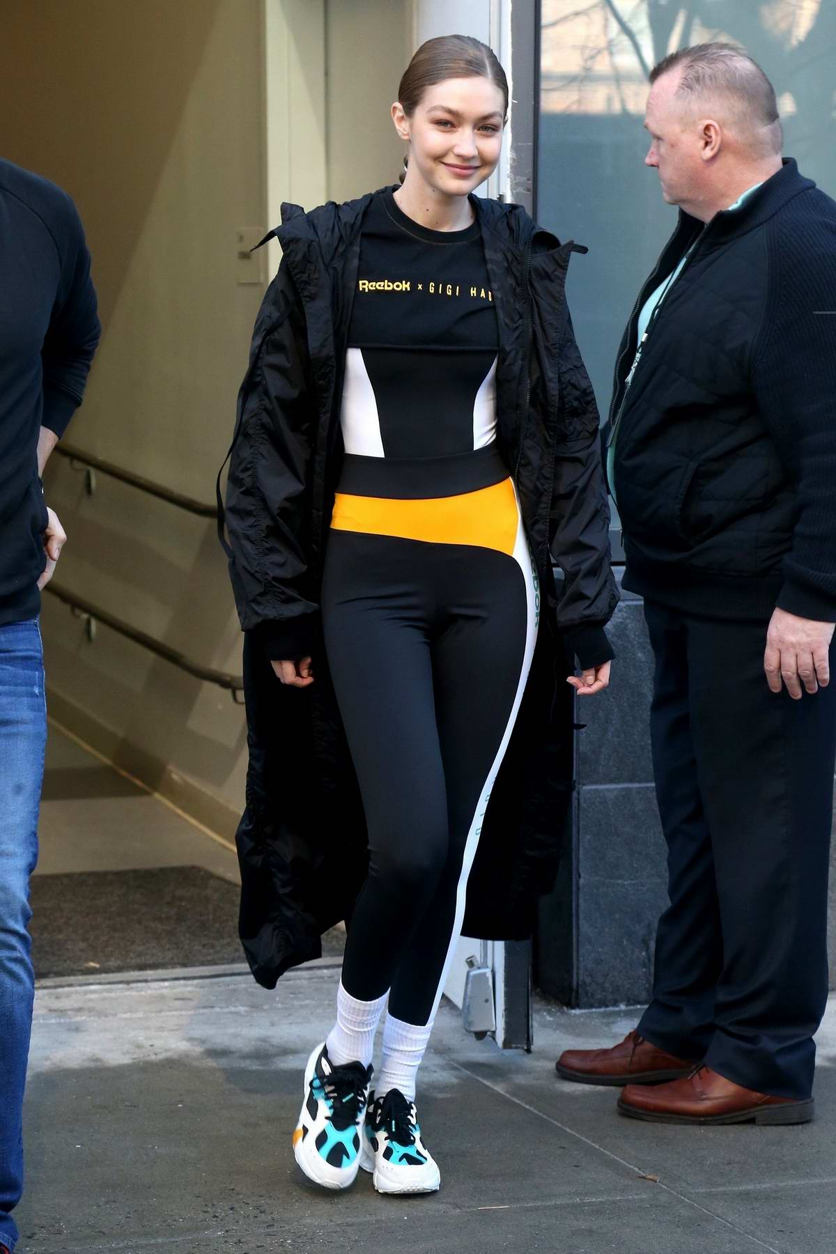 Gigi Hadid is all smiles while exiting 
