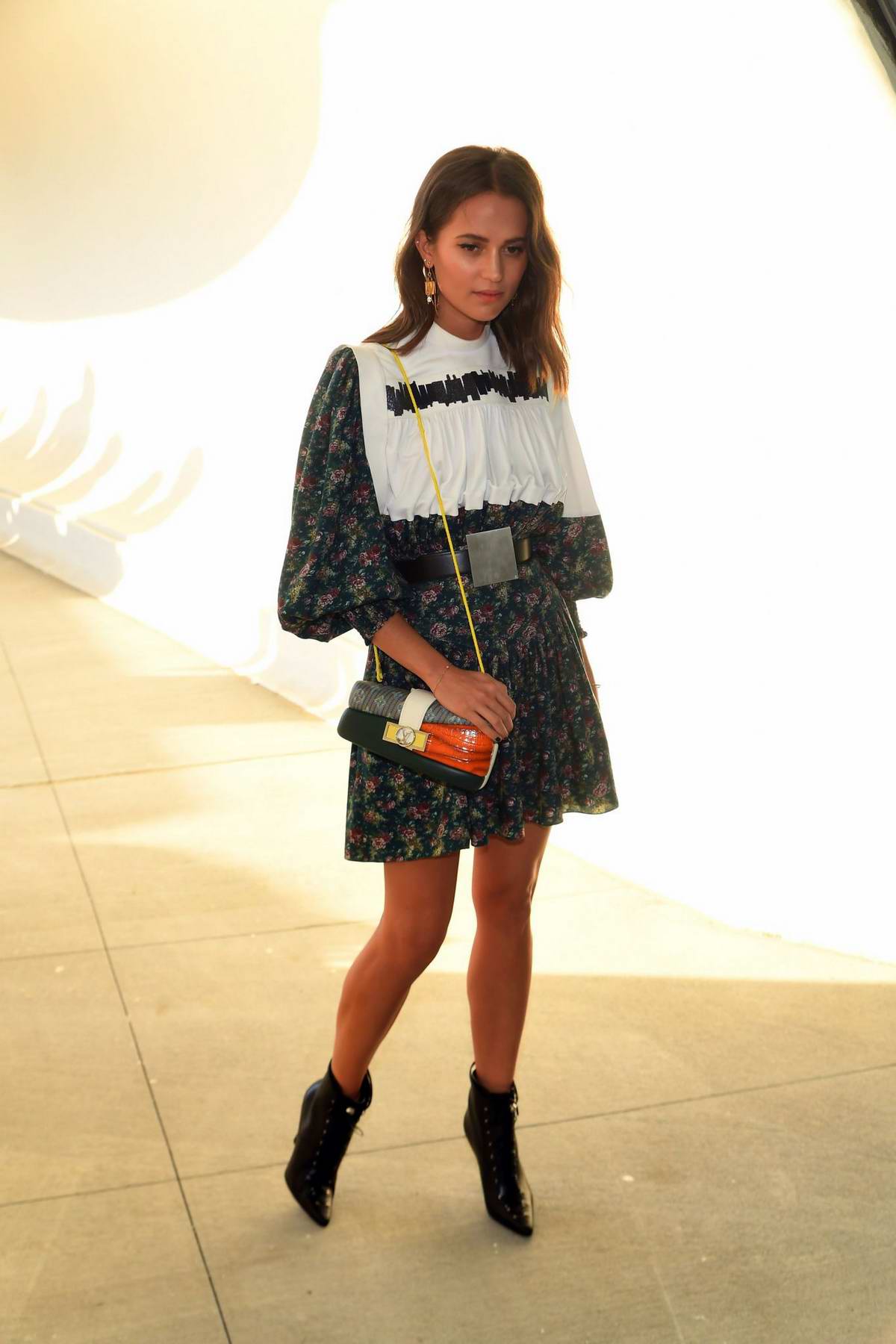 alicia vikander attends louis vuitton cruise 2020 fashion show at jfk airport in new york city ...