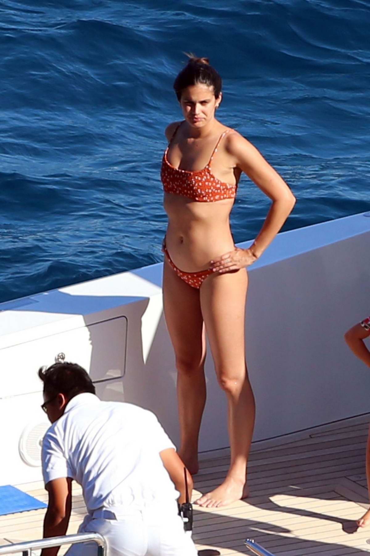 Sara Sampaio Slips Into An Orange Bikini As She Enjoys A Day On A Yacht While Vacationing In 