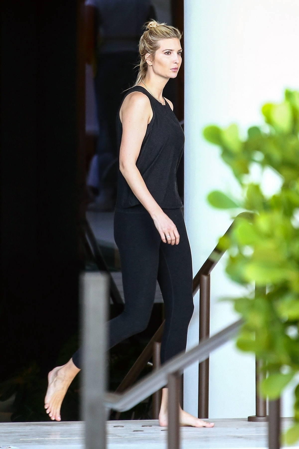 Ivanka Trump spotted in a black tank top and leggings while enjoying an
