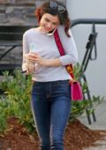 Lucy Hale out after finishing work in Burnaby, British Columbia, Canada