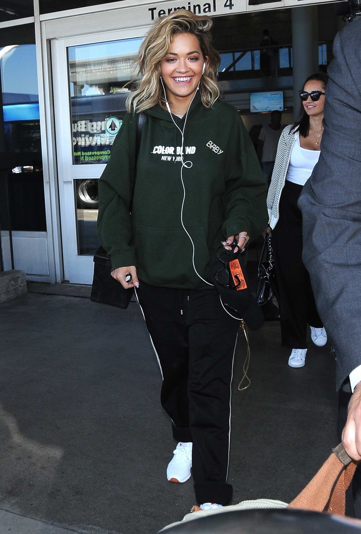 Rita Ora arrives at Los Angeles International Airport wearing baggy hoodie  and joggers outfit, Stock Photo, Picture And Rights Managed Image. Pic.  WEN-WENN32097069