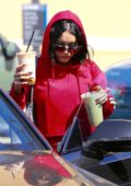 Vanessa Hudgens in all Red as she leaves Pilates and grabs Coffee in Studio City