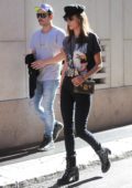 Alessandra Ambrosio out for lunch with friends in Milan during Milan Fashion Week