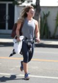 Hilary Duff spotted busy running errands in West Hollywood, Los Angeles