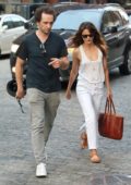 keri russell was spotted in a white tank top and white jeans while