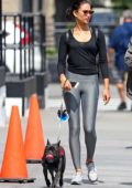 Shanina Shaik spotted walking her dog in Tribeca, New York