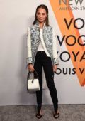 Alicia Vikander at Louis Vuitton 'Volez, Voguez, Voyagez' exhibition opening in New York