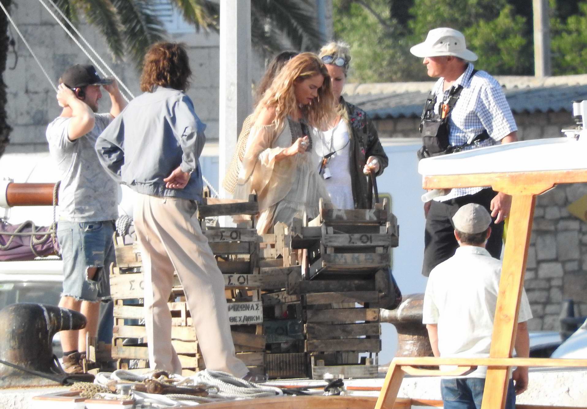 Lily James on the set of Mamma Mia! Here We Go Again in Croatia