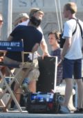 Lily James on the set of Mamma Mia! Here We Go Again in Croatia