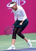 Maria Sharapova in action at the 2017 WTA Tianjin Open in China