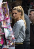 Michelle Hunziker spotted at a newspaper stand in Bergamo, Italy