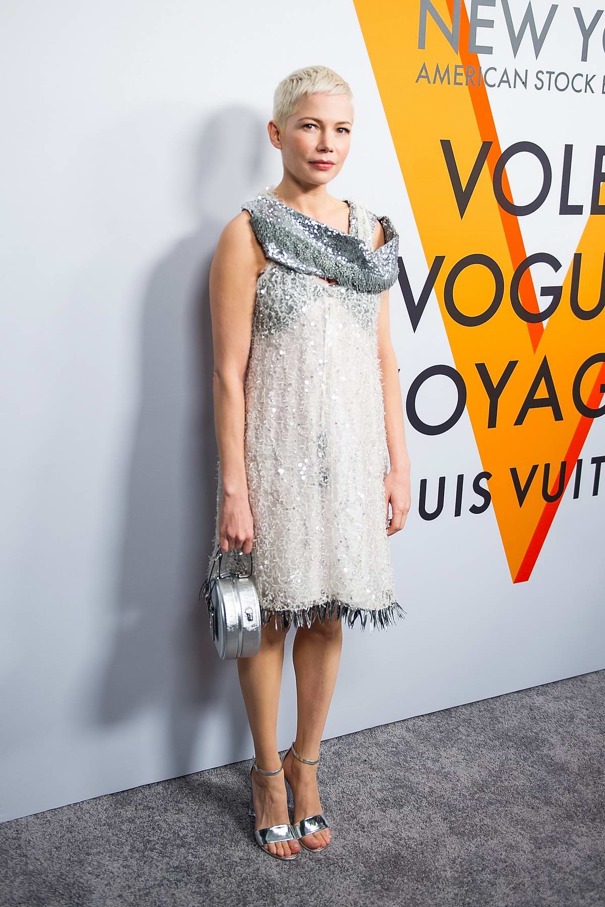 Michelle Williams at Louis Vuitton 'Volez, Voguez, Voyagez' exhibition  opening in New York
