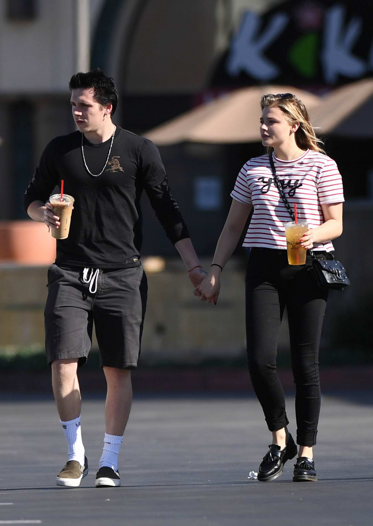 Chloe Grace Moretz And Brooklyn Beckham Hold Hands While Picking Up Iced Coffee In Southern California 6