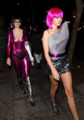 Delilah Hamlin and Amelia Hamlin leaving Delilah night club after a Halloween party in West Hollywood, Los Angeles