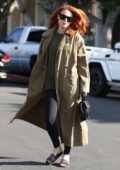 Rumer Willis wears a trench coat on a trip to Moon Juice in West Hollywood, Los Angeles