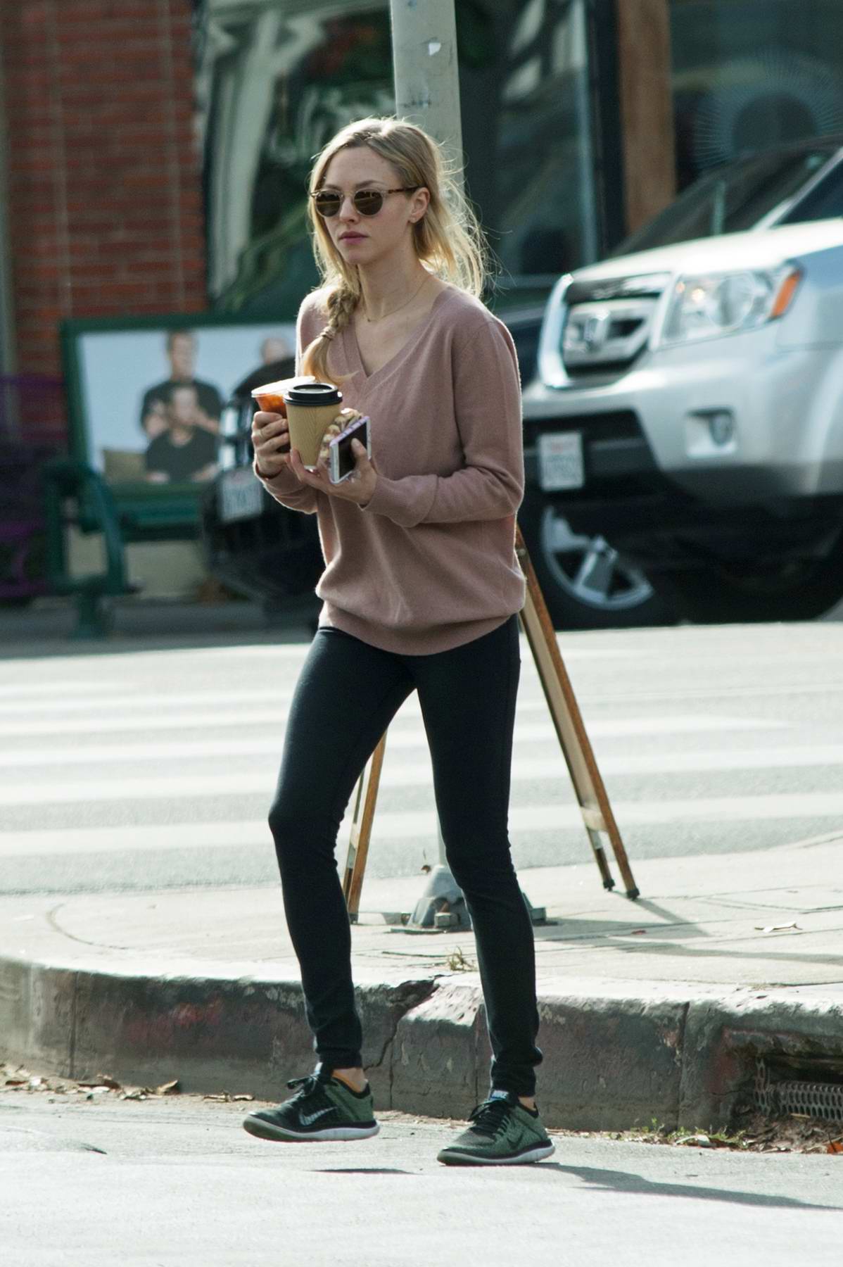 Amanda Seyfried out on a coffee run in Los Angeles