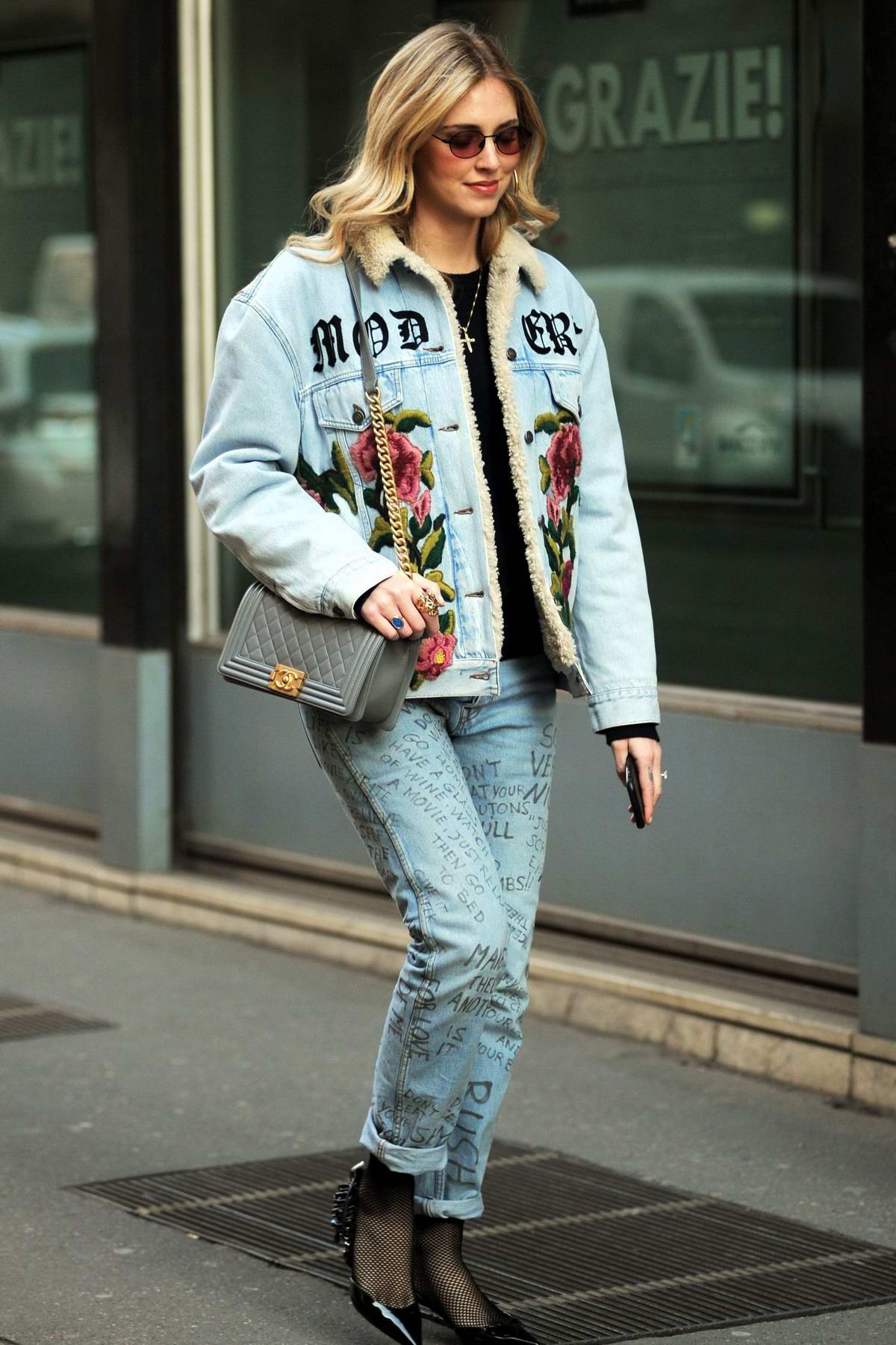 Chiara Ferragni rocks a stylish denim look while out and about in Milan ...