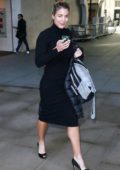 Gemma Atkinson leaving after attending a press conference the BBC studios in London
