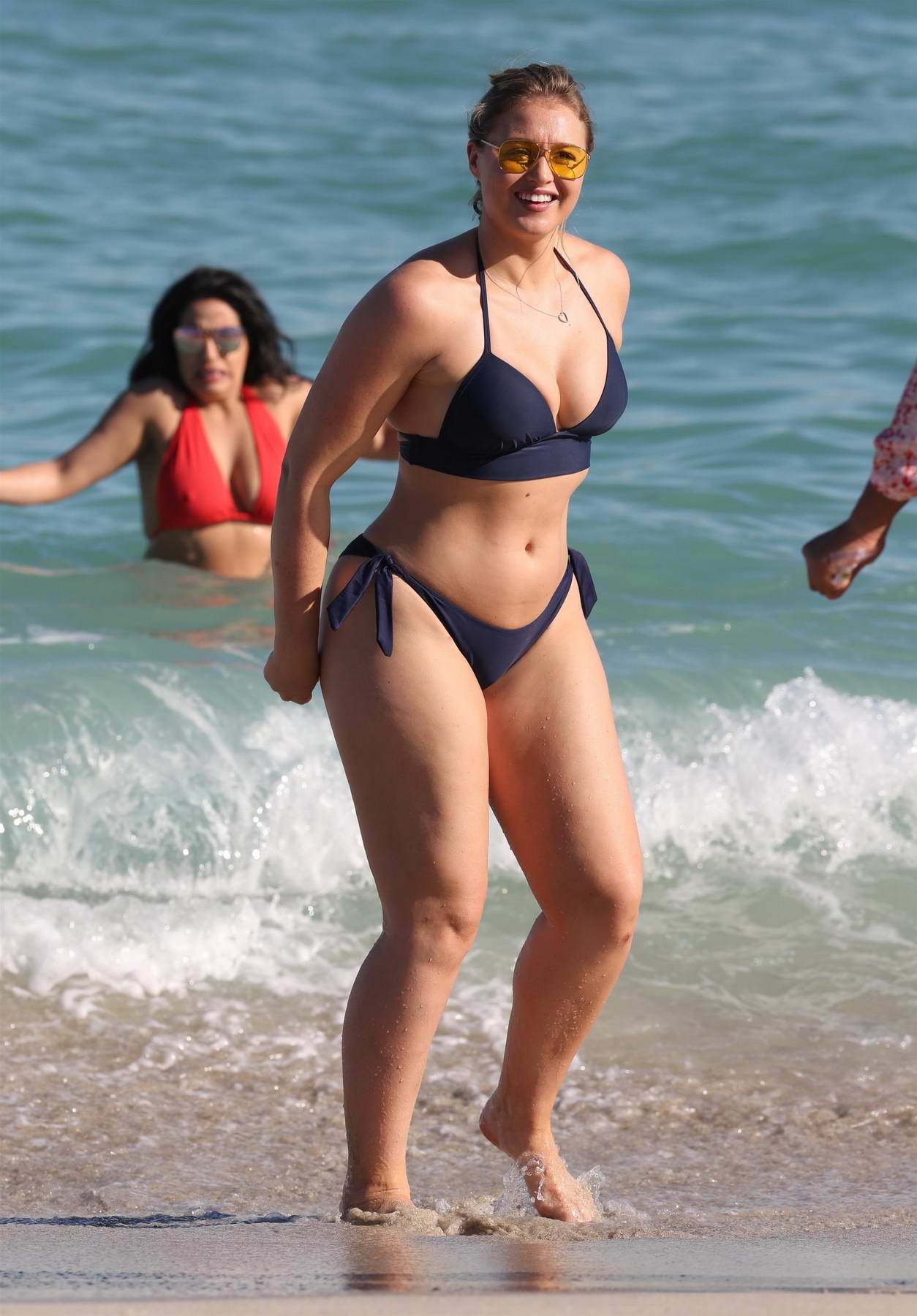 Iskra Lawrence In A Navy Blue Bikini Enjoying A Day On The