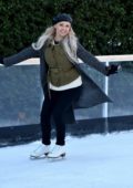 Jorgie Porter ice skating on the 'This Morning' show at an open air rink in London