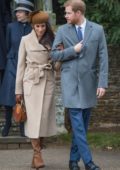 Meghan Markle at the Royal Family's Christmas Day service on the Sandringham estate in eastern England, UK