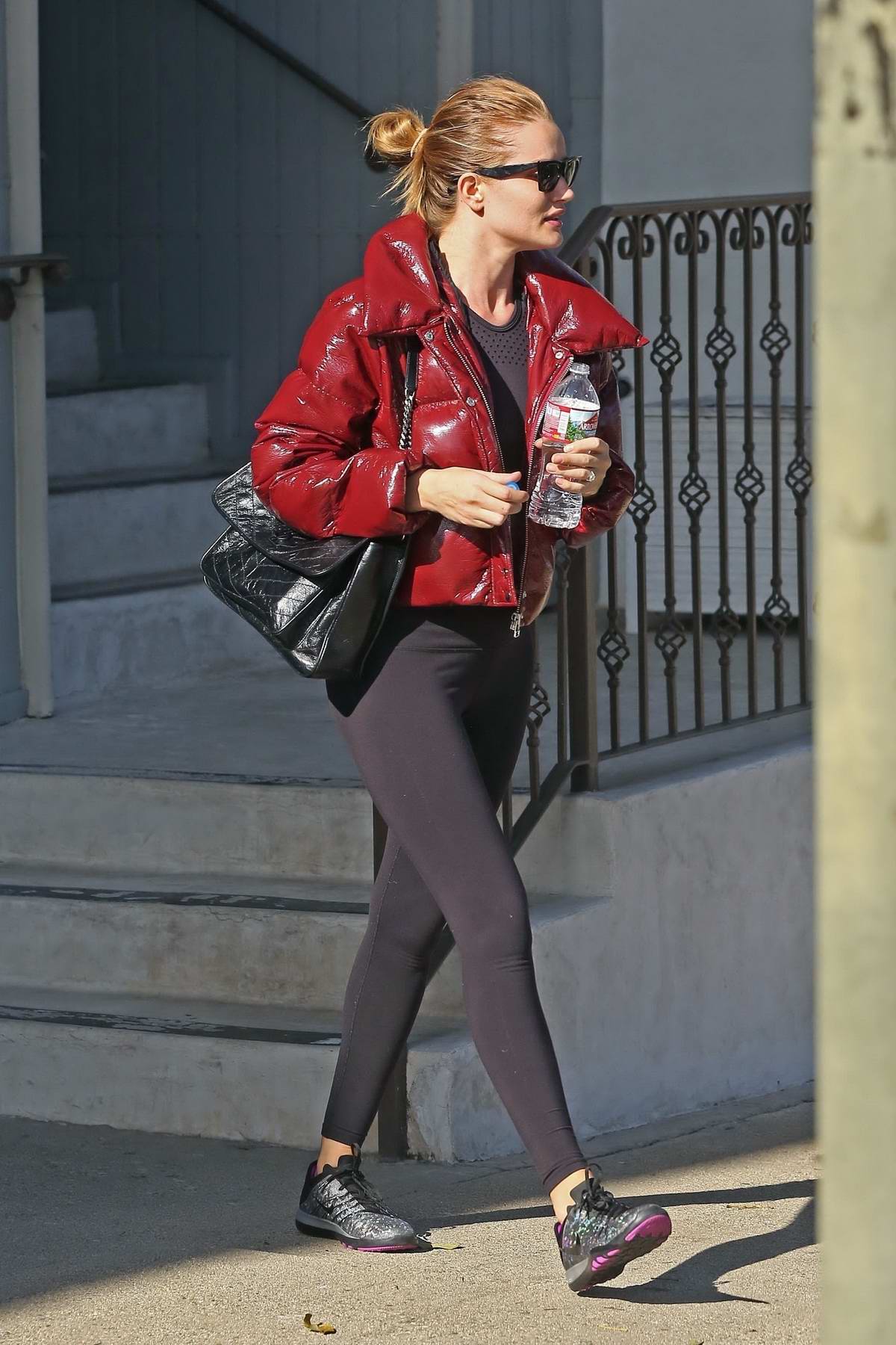 Rosie Huntington Whiteley's leather legging/s - outfits and style