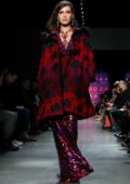 Bella Hadid walks for the Anna Sui Show, Fall Winter 2018 during New York Fashion Week in New York City