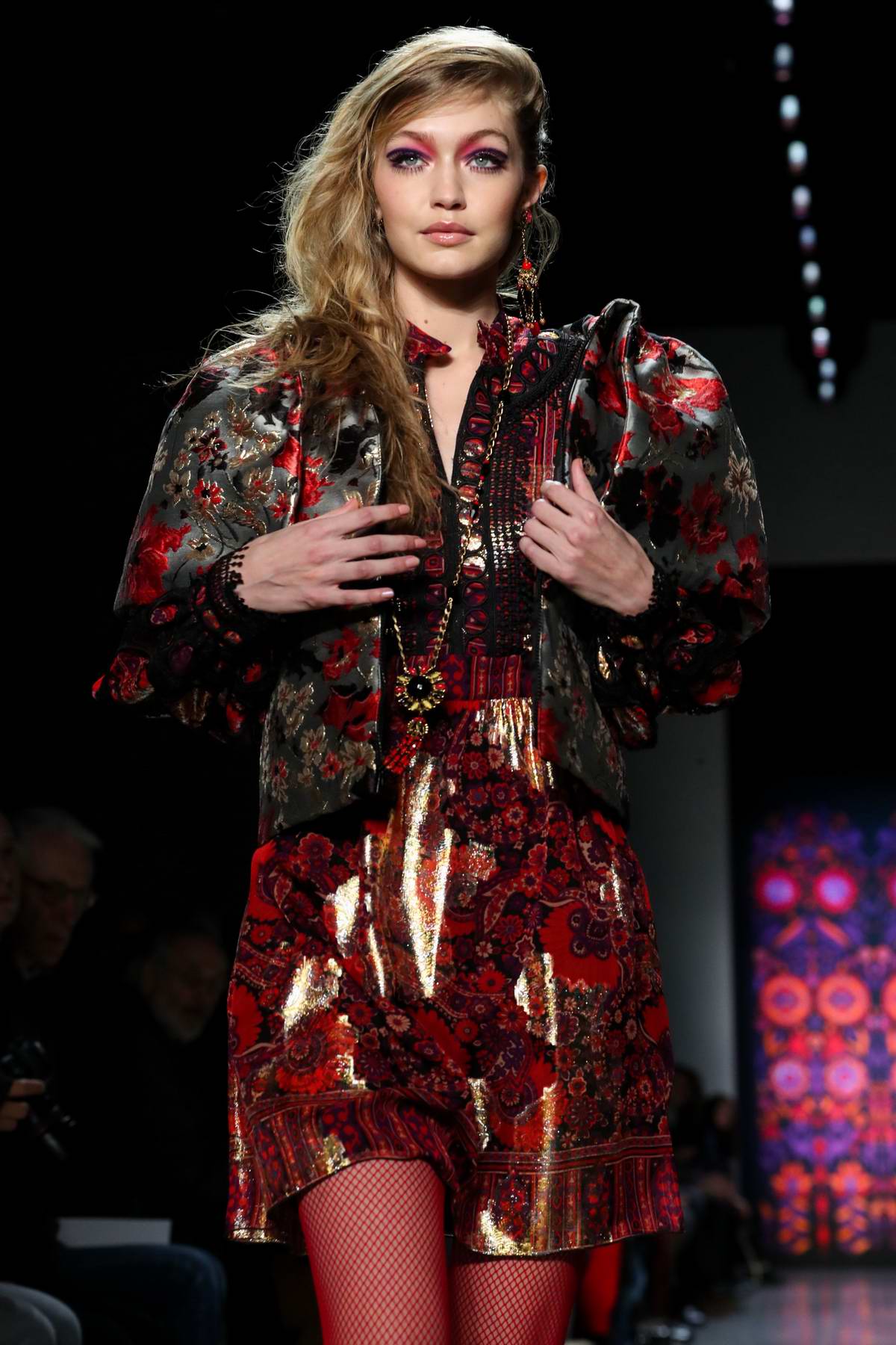 gigi hadid walks for the anna sui show, fall winter 2018 during new ...