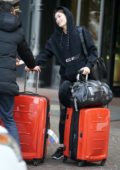 Grace Elizabeth arriving to a hotel during Milan Fashion Week in Milan, Italy