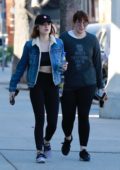 Lucy Hale heading to the gym with a girlfriend in Studio City, Los Angeles