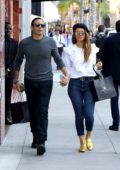 Maria Menounos rocks a pair of golden loafers while out for some casual shopping husband Keven Undergaro in Beverly Hills, Los Angeles