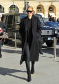 Rosie Huntington-Whiteley looks chic as she arrives at Gare du Nord, having taken the train from London