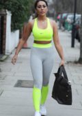 Sophie Kasaei heads to the gym for her morning workout in London