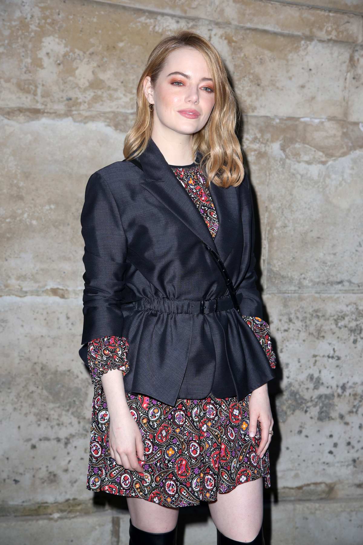 Emma Stone attends Louis Vuitton Show, Fall Winter 2018 during Paris  Fashion Week, France