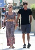 Alessandra Ambrosio enjoys a stroll with boyfriend Nicolo Oddi after a quick lunch in Santa Monica, California