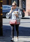 Brittany Snow steps out in grey sweatshirt and black leggings as she makes a coffee run in Studio City, Los Angeles