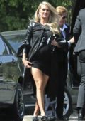 Carrie Underwood heads out in a short black dress in Los Angeles