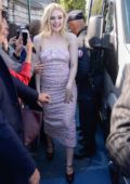 Elle Fanning arriving at the after-show of the L'Oreal Fashion Show in Paris, France