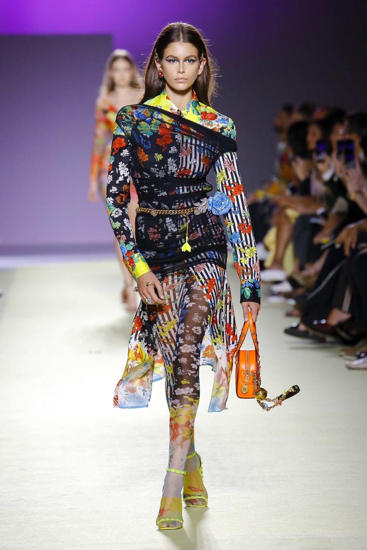 Kaia Gerber walks the runway at Versace Fashion Show during Milan ...