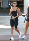 Kourtney Kardashian and Larsa Pippen meet up for a game of tennis in Los Angeles
