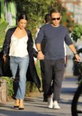 Lea Michele and Zandy Reich hold hands on their way to a double date in Santa Monica, California