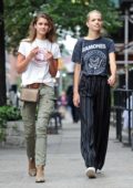 Taylor Hill and Daphne Groeneveld out for a stroll through Tribeca in New York City