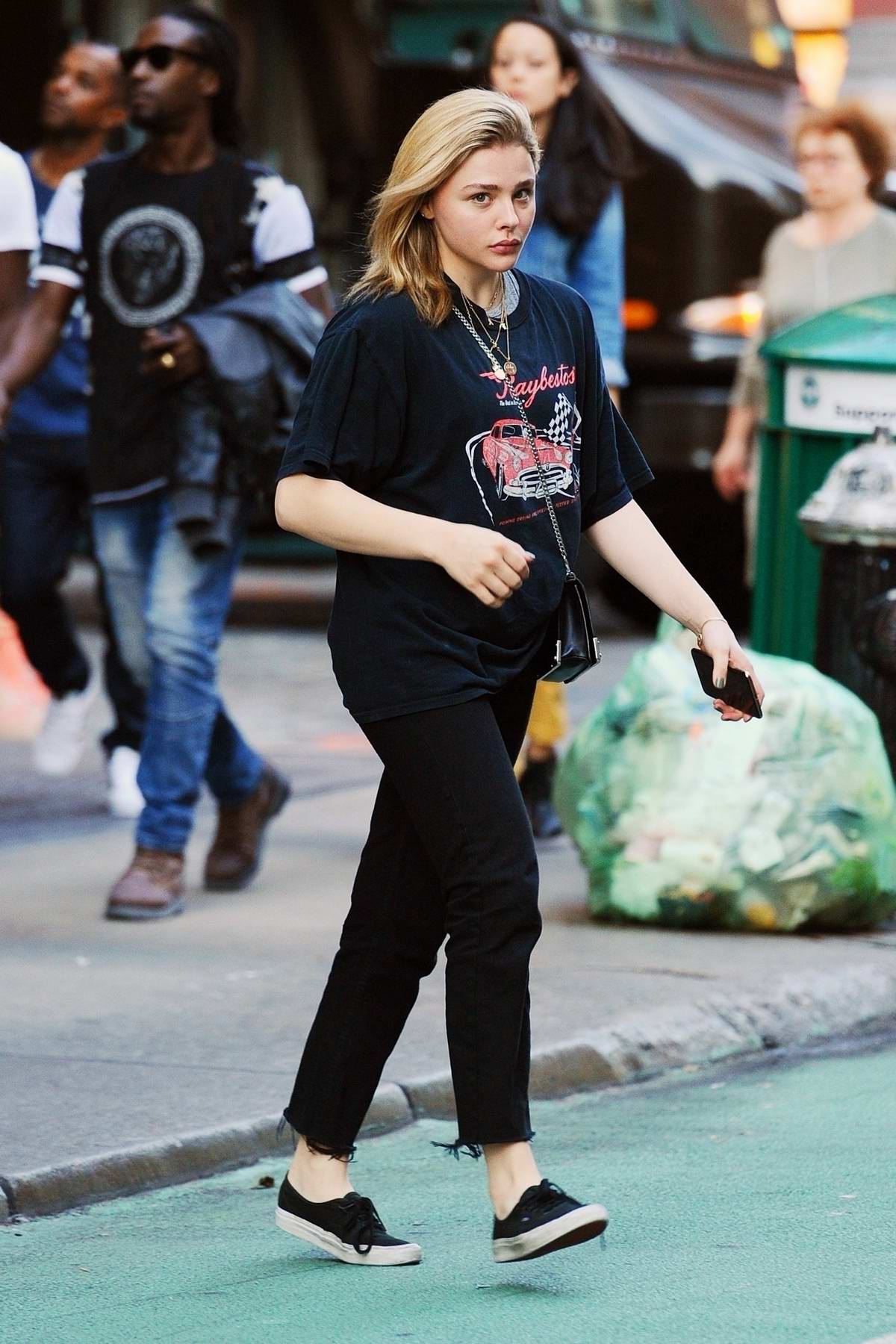 Chloe Grace Moretz opts for a casual look while out in SoHo, New York City