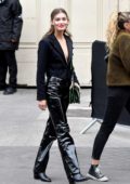 Grace Elizabeth seen leaving the Chanel Show during Paris Fashion Week in Paris, France