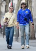 Olivia Wilde and Jason Sudeikis walk hand in hand while wandering the streets of Paris, France